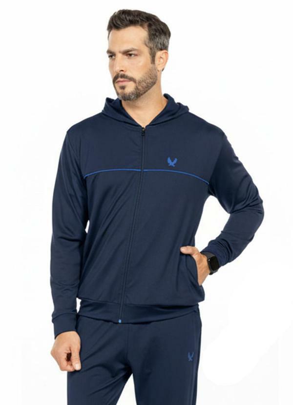 Jaqueta com Estampa Águia Azul