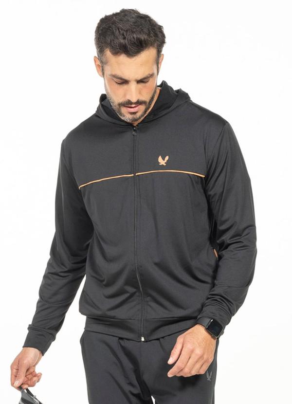Jaqueta com Estampa Águia Preto