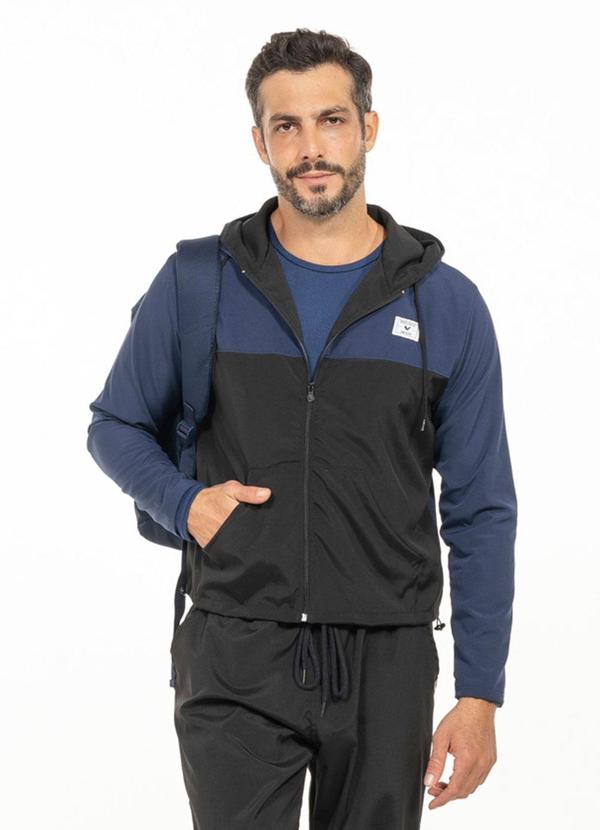 Jaqueta Corta Vento com Bolsos Azul