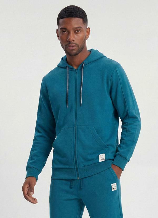 Jaqueta Masculina em Moletom Azul