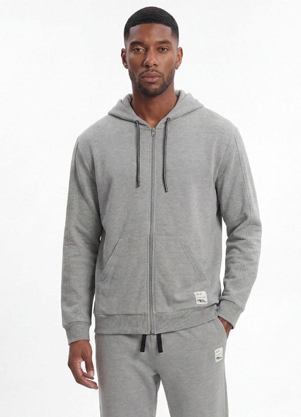 Jaqueta Masculina em Moletom Cinza