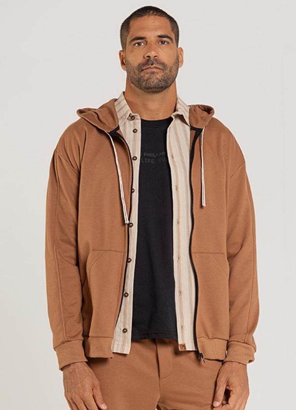 Jaqueta Moletom Masculina Marrom