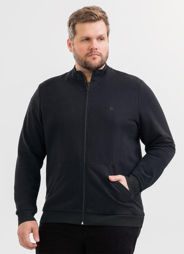 Jaqueta Plus Size em Moletom Preto