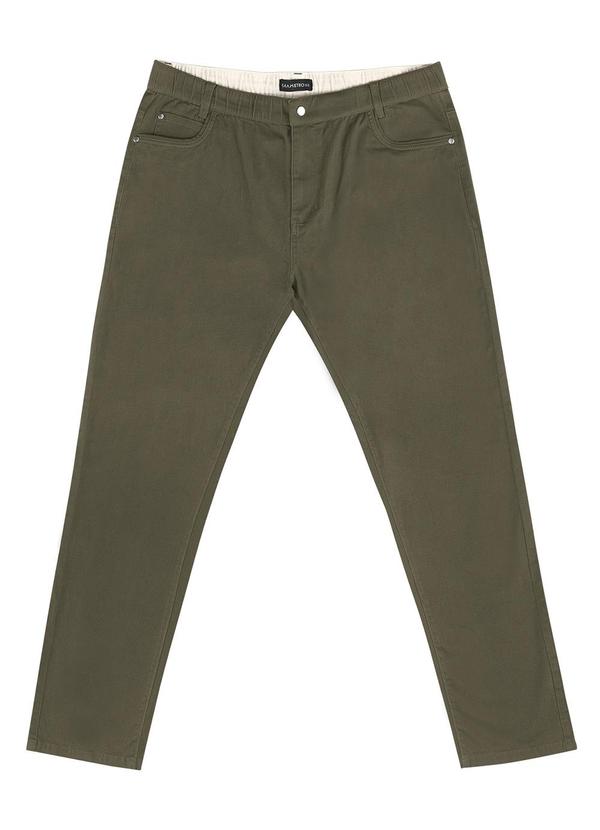 Calça Masculina Plus Size em Sarja Verde