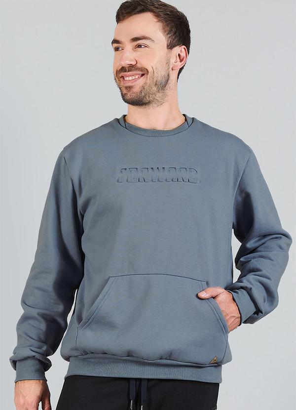 Vista 2 Blusão Adulto Masculino Moletom Embrossing Cinza Soft Bonni Soft Bonni