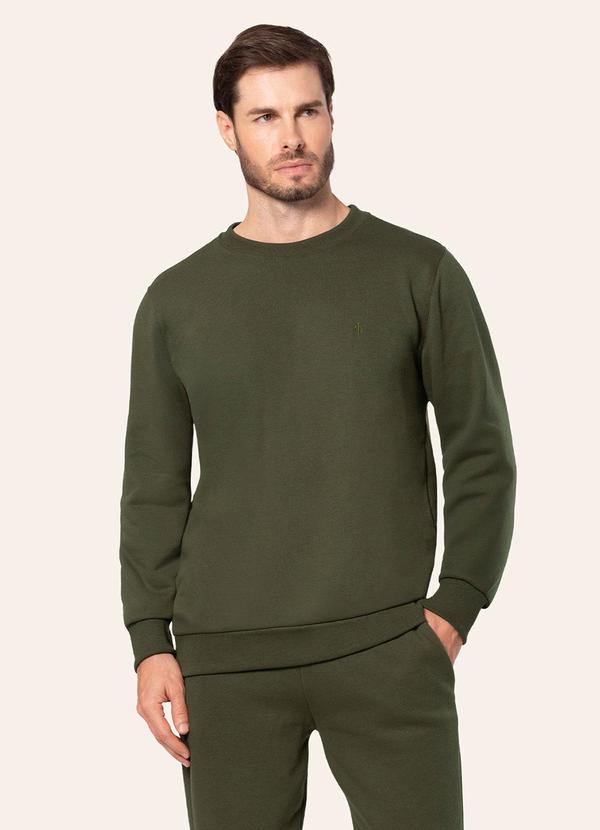 Blusão Masculino Moletom 3 Cabos Felpado Verde