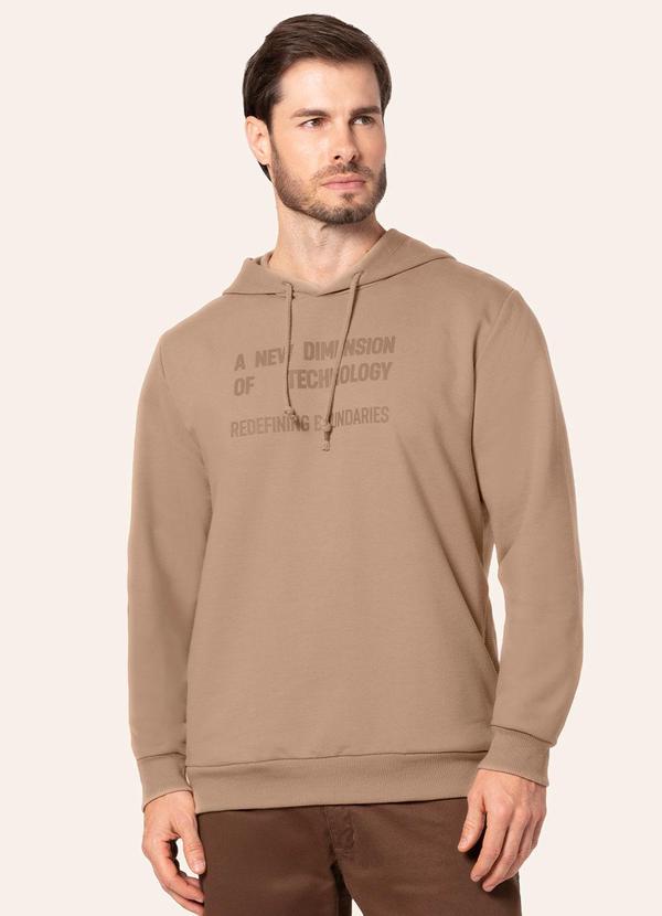 Blusão Masculino Moletom com Capuz Marrom