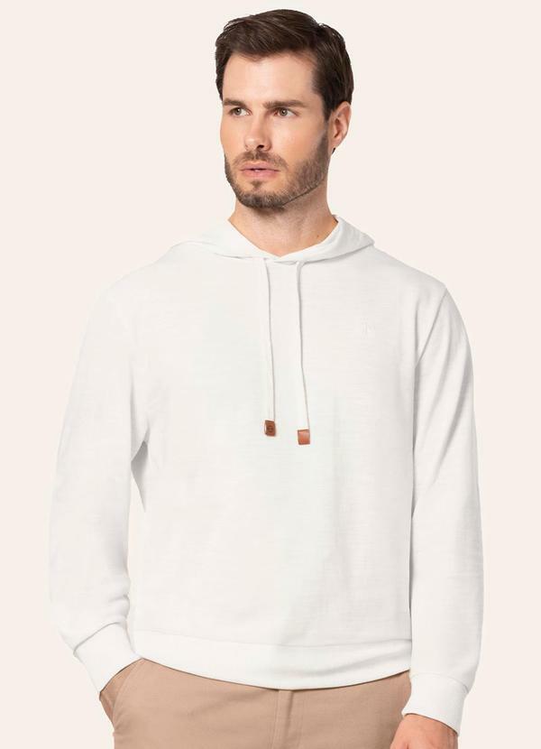 Camiseta Manga Longa com Capuz Bege