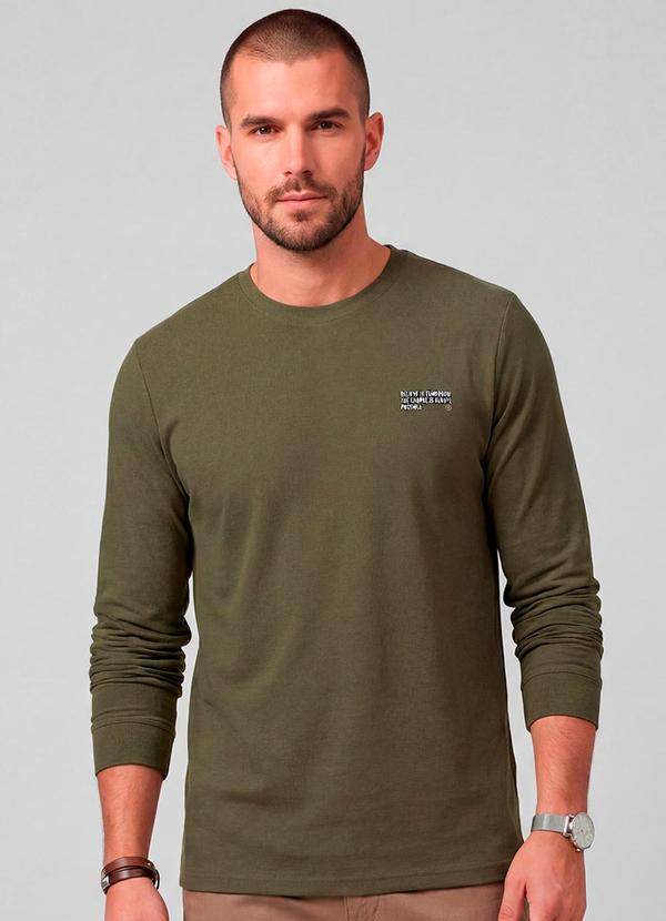 Camiseta Manga Longa Meia Malha Verde