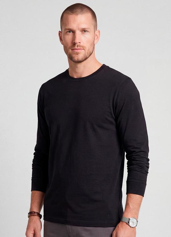 Camiseta Manga Longa Preto
