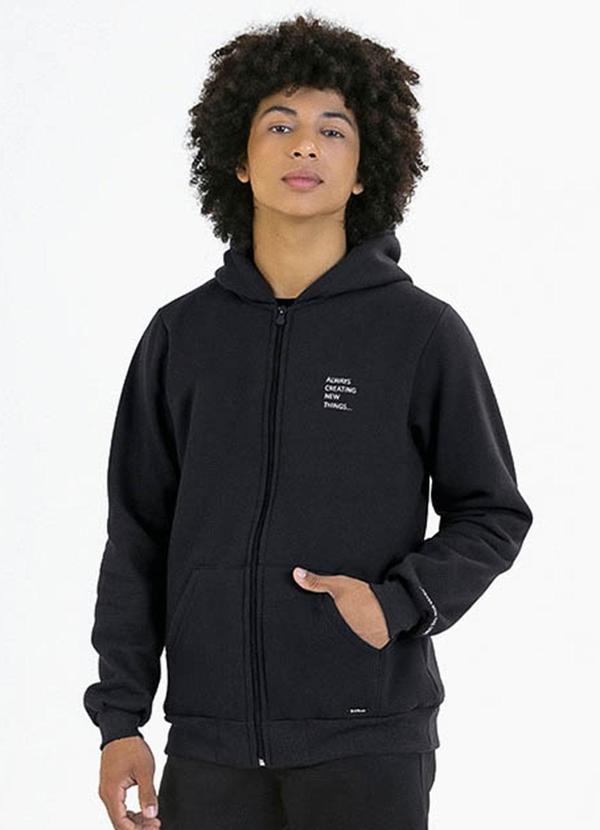 Vista 2 Jaqueta Teen em Moletom Preto Soft Bonni Soft Bonni