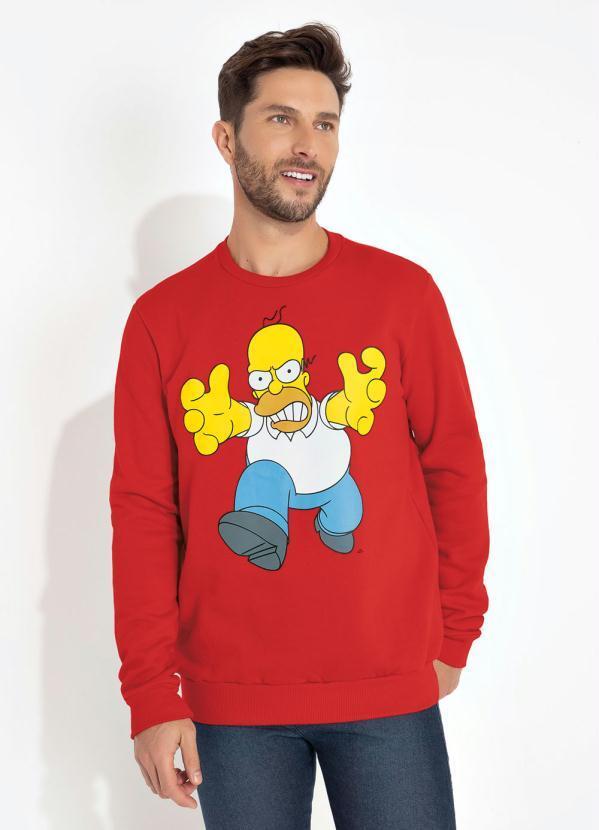 Moletom Homer Vermelho com Estampa The Simpsons