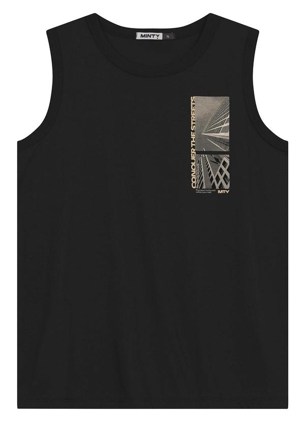 Vista 2 Machão Juvenil Masculino em Meia Malha Preto MINTY MINTY