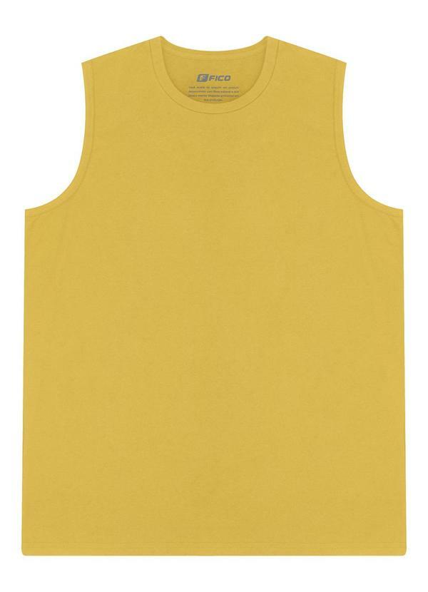 Regata Básica em Meia Malha de Algodão Amarelo