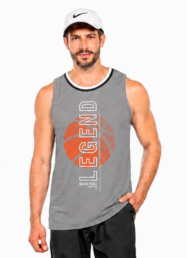 Regata com Estampa Basketball Cinza