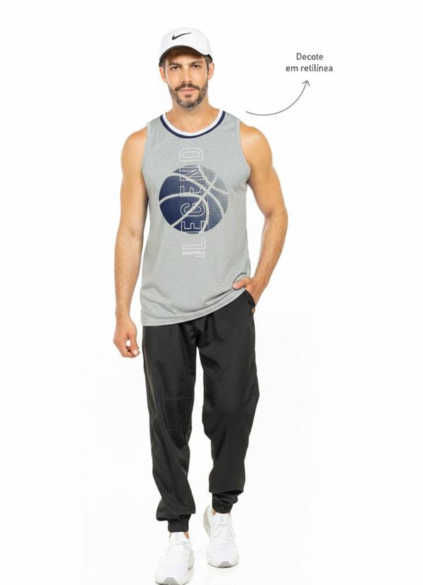 Regata com Estampa Basketball Cinza