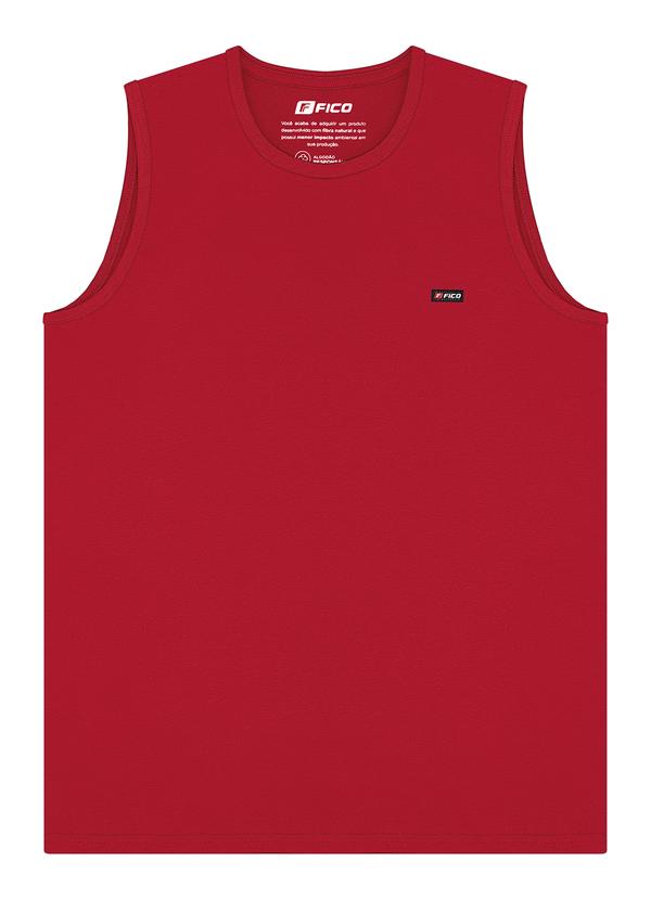 Vista 2 Regata em Meia Malha de Algodão Vermelho Fico Fico