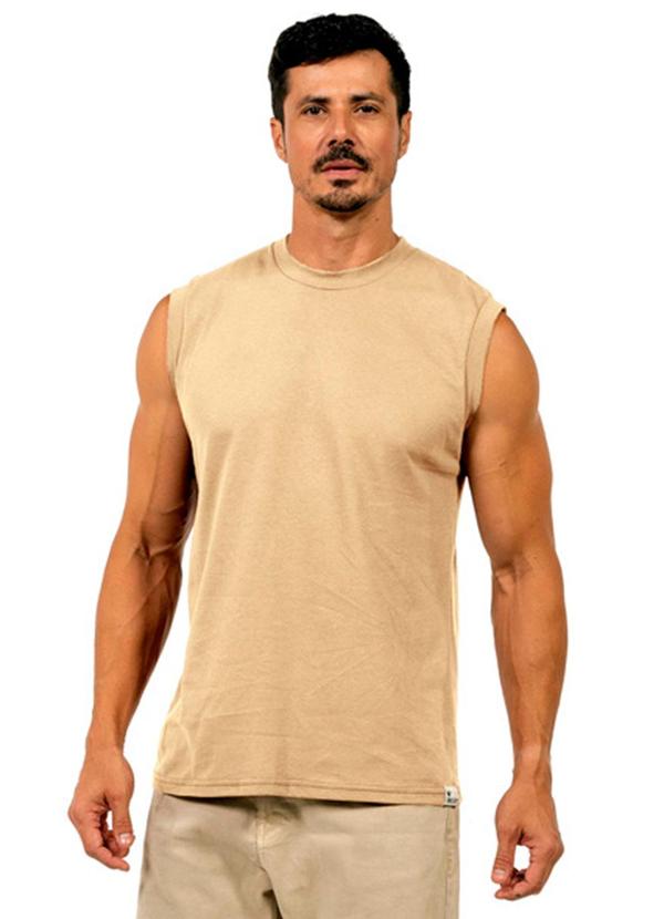 Regata Machão Casual Masculina Bege