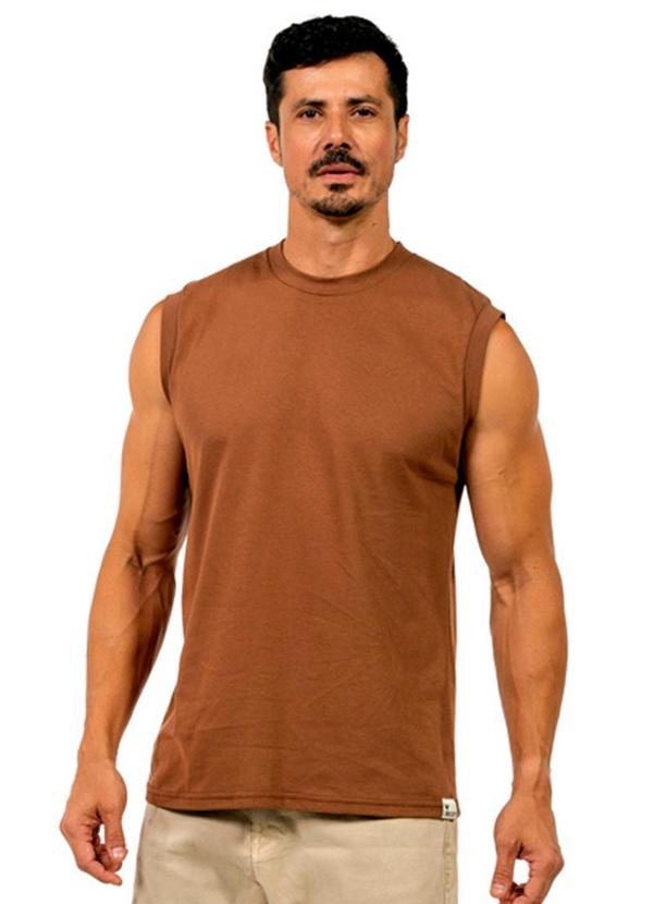 Regata Machão Casual Masculina Marrom