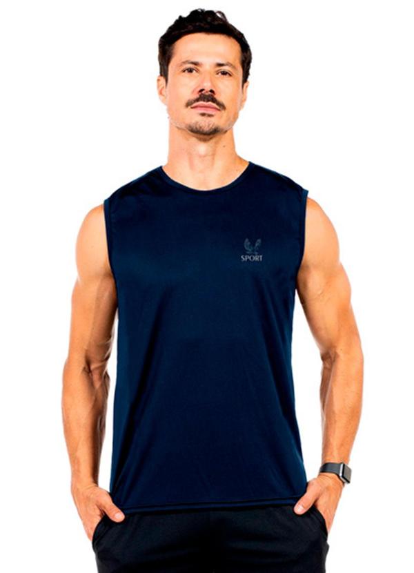 Regata Machão Fitness Masculina Azul