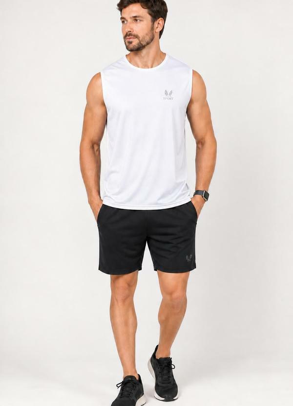 Regata Machão Fitness Masculina Branco