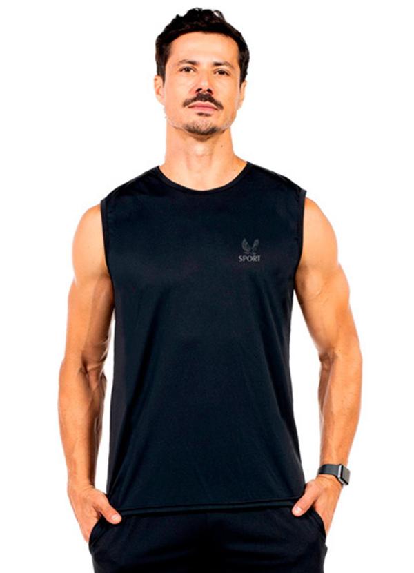Vista 2 Regata Machão Fitness Masculina Preto Decoy Decoy