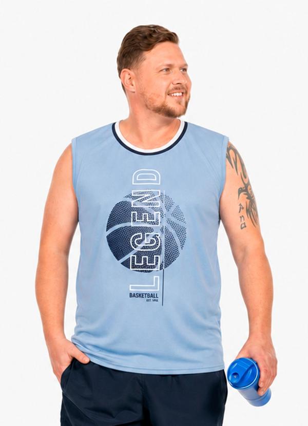 Regata Machão Plus Size Basketball Azul