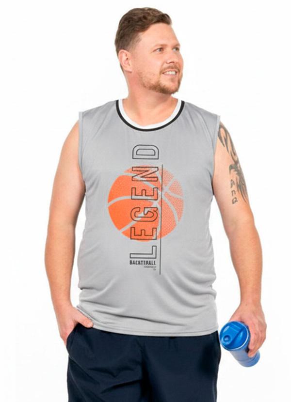 Regata Machão Plus Size Basketball Cinza
