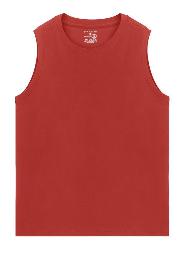 Regata Masculina Básico Meia Malha Vermelho