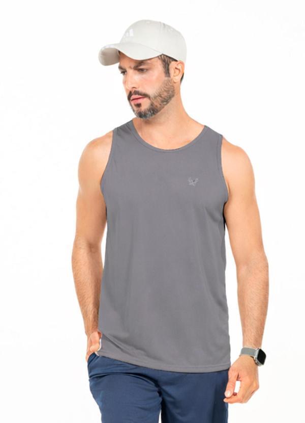 Regata Masculina com Estampa Cinza