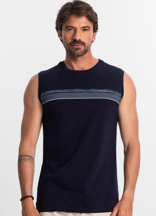 Regata Masculina em Meia Malha Azul