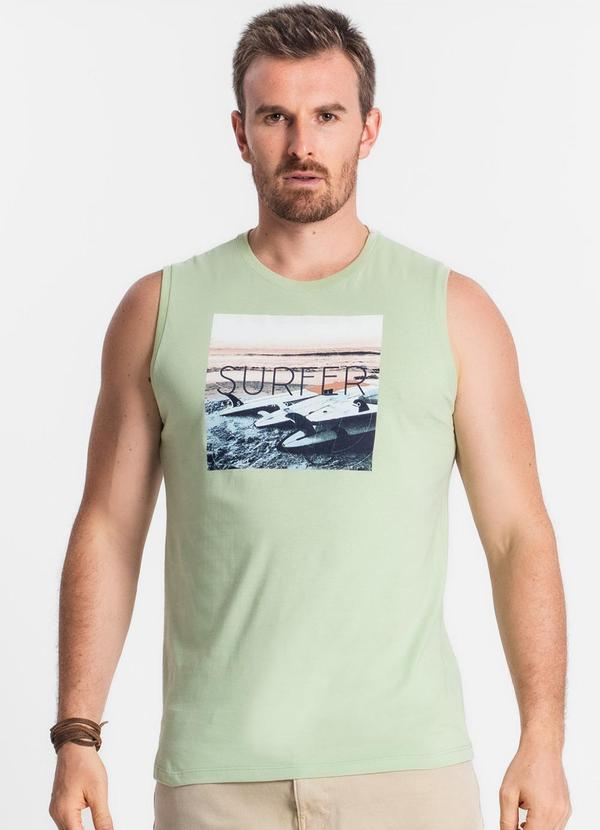 Regata Masculina Estampada Verde