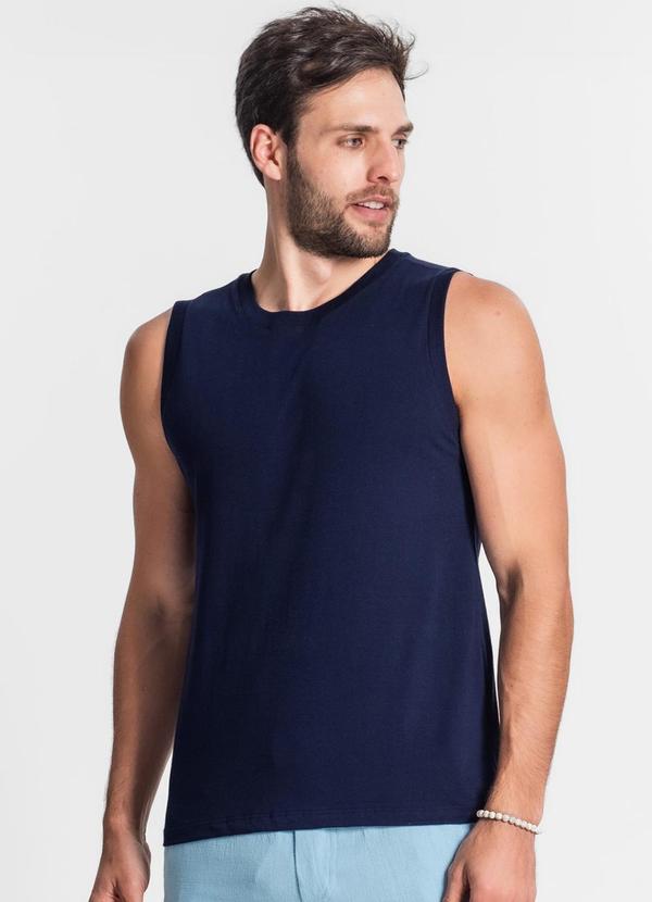 Vista 2 Regata Meia Malha Masculina Azul Diametro Diametro