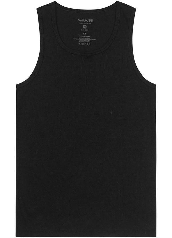 Vista 2 Regata Preto Masculina Slim em Ribana Malwee Malwee