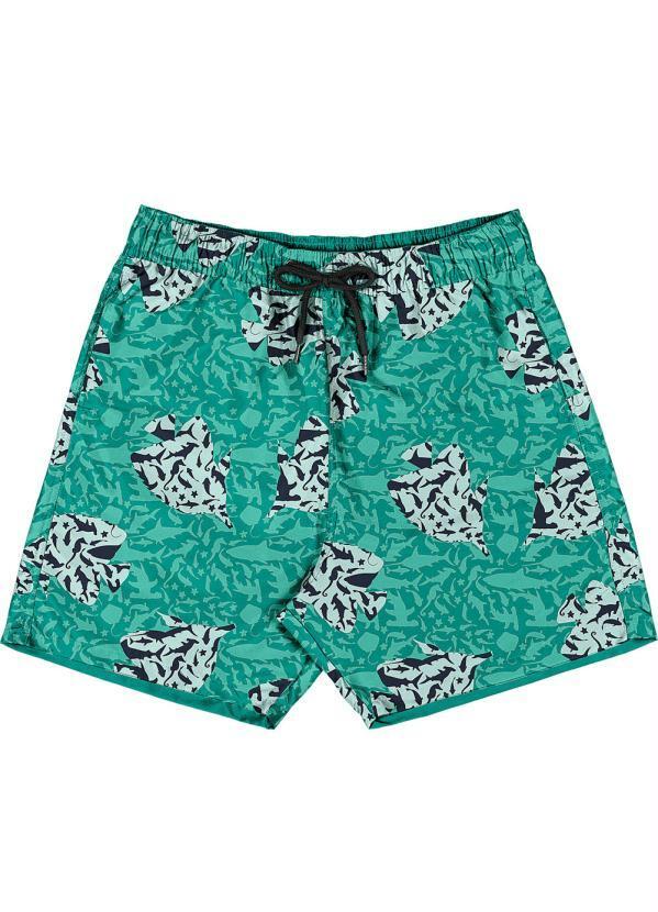 Shorts Masculino Estampado Microfibra Verde