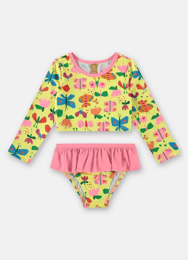 Biquíni Fps+50 Blusa e Calcinha Amarelo
