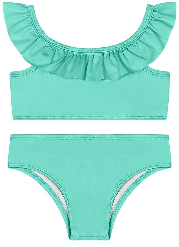 Vista 2 Biquíni Infantil em Malha Lisa Uv Dry Quimby Verde Quimby