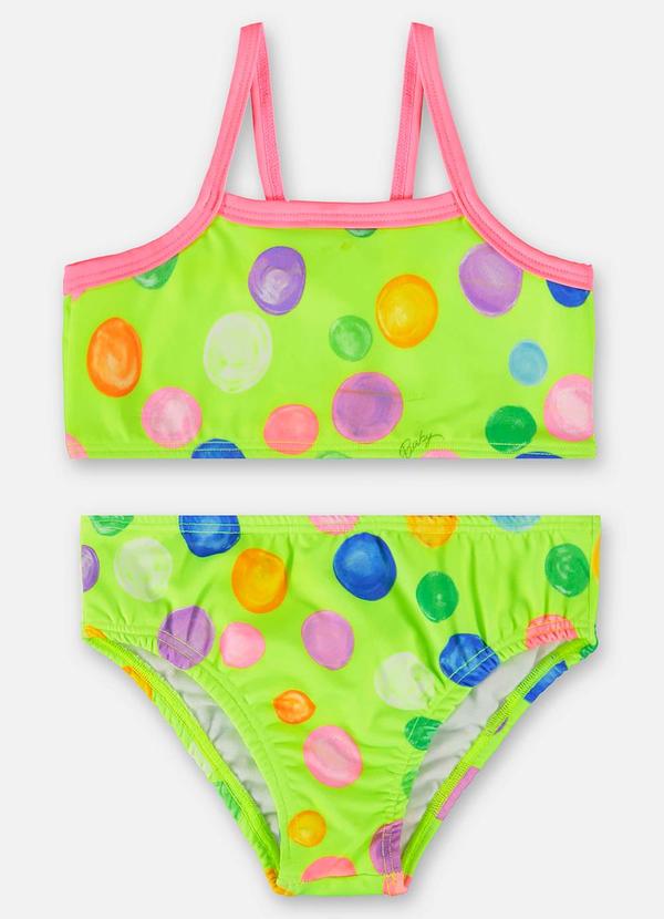 Vista 2 Biquíni Infantil Fps+50 com Forro Verde Up Baby Up Baby