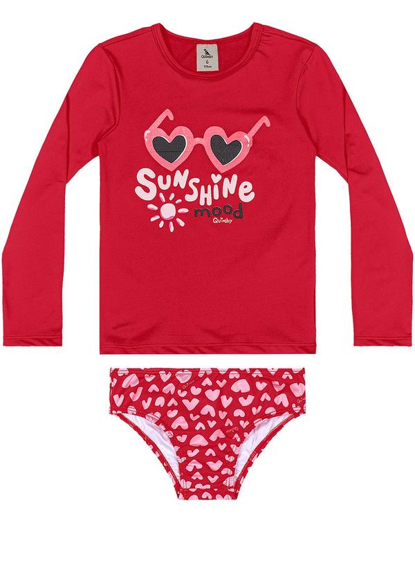 Vista 2 Biquíni Luz do Sol Infantil Quimby Vermelho Quimby