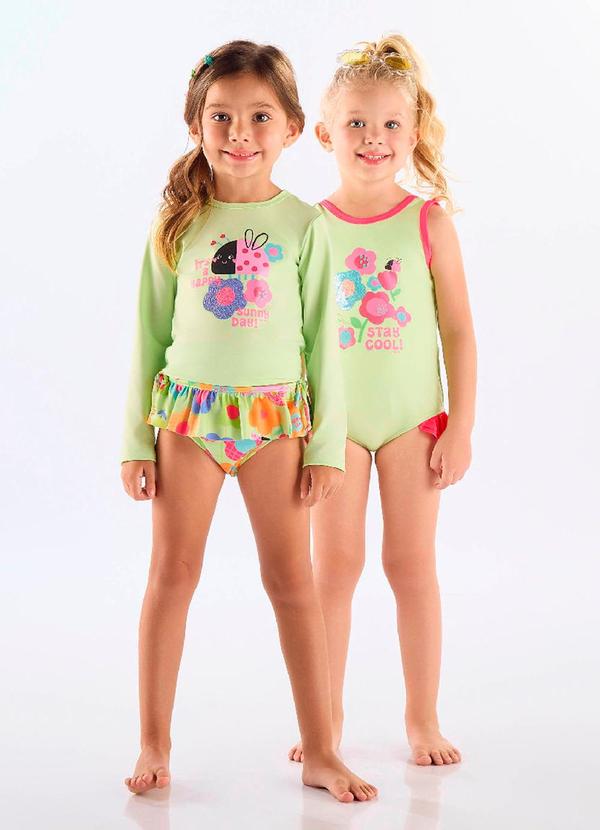 Vista 2 Biquíni Manga Longa Infantil Fps+50 Up Baby Verde Up Baby