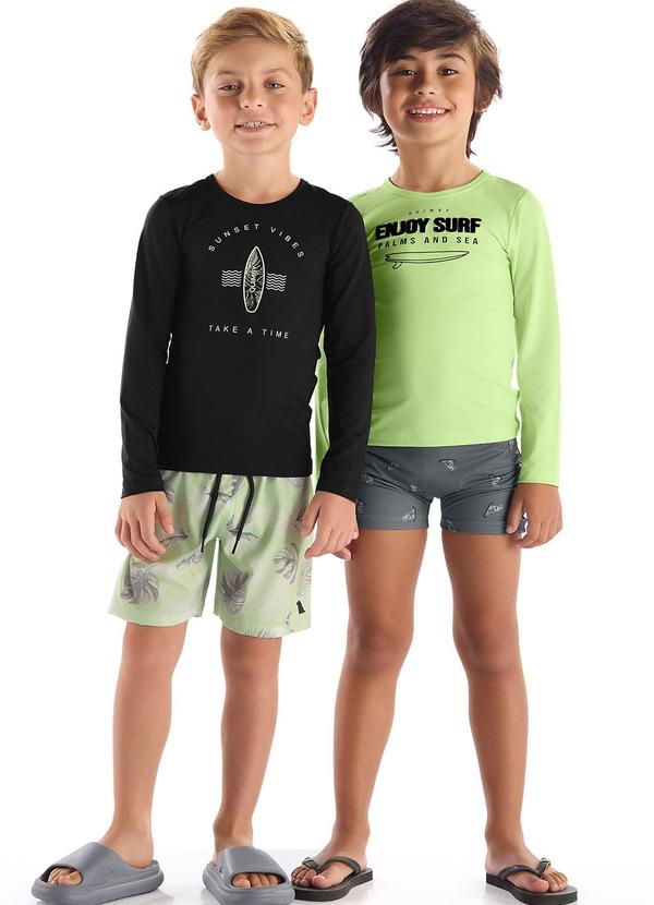 Vista 2 Conjunto Camiseta Fps 50+ e Bermuda Quimby Preto Quimby