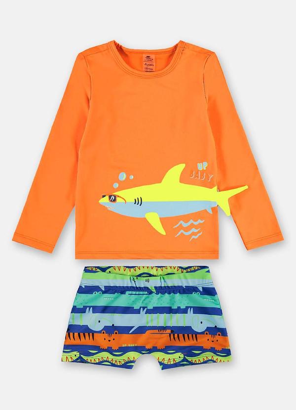 Conjunto de Praia Infantil Menino Laranja