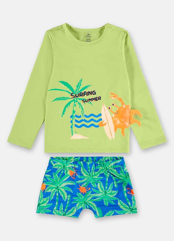 Conjunto de Praia Infantil Menino Verde
