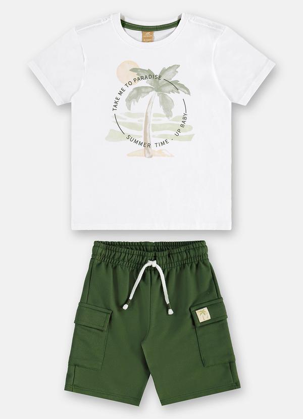 Vista 2 Conjunto Summer Time Infantil Up Baby Branco Up Baby