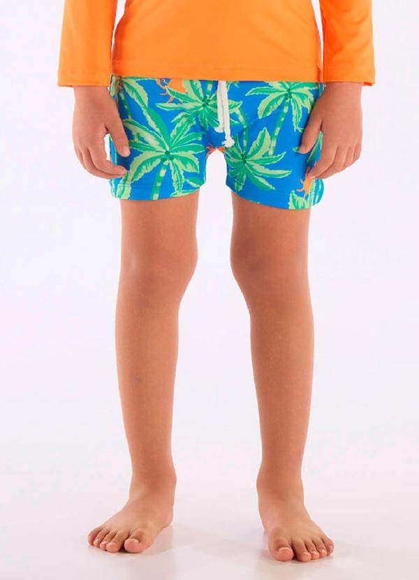 Sunga Boxer Infantil Fps+50 com Forro Up Baby Azul