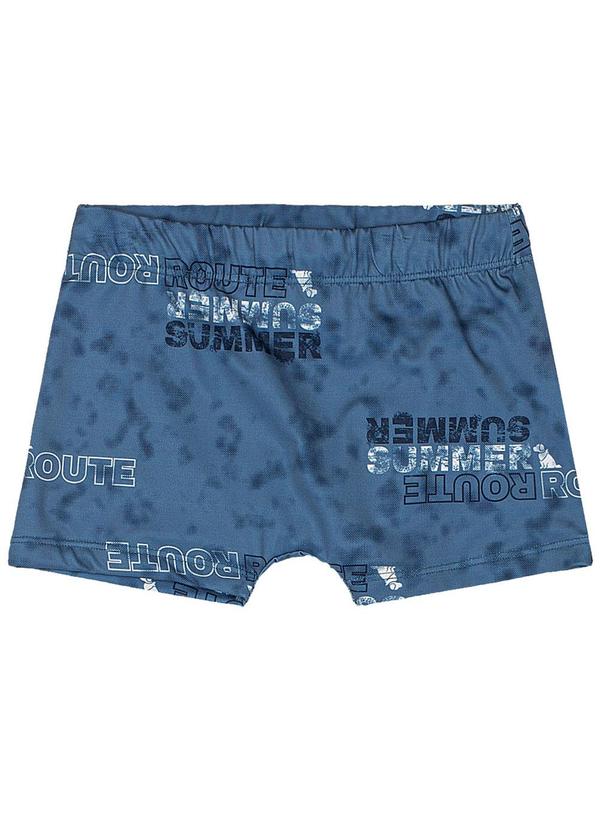 Sunga Boxer Malha Uv Estampado Azul