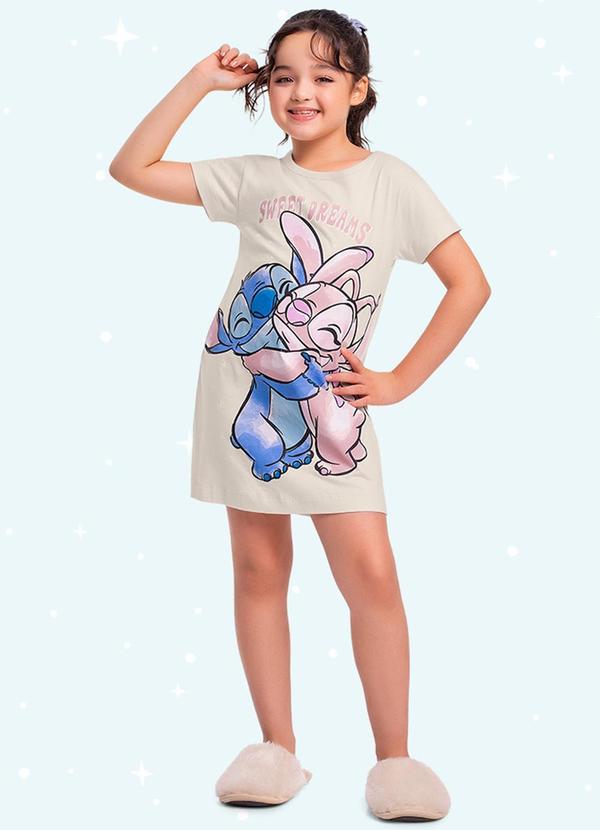 Camisola de Pijama Lilo & Stitch Bege