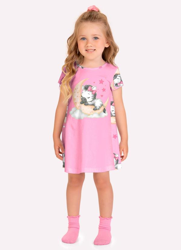 Camisola Infantil Menina Brilha no Escuro Rosa