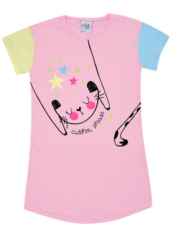 Vista 2 Camisola Meia Malha Feminina Rosa