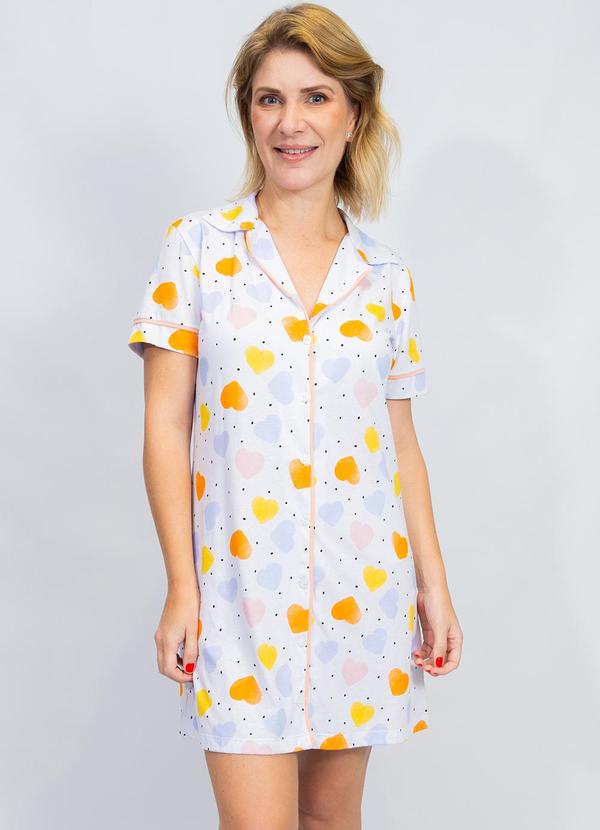Camisola Algodão Americana Manga Curta Branco